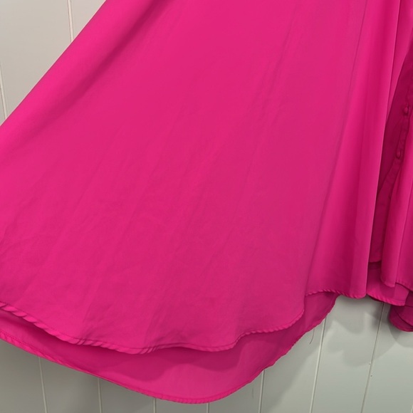 Umgee Womens Midi Dress XL Pink/Purple Sleeveless Button Down Hi-lo Elegant Chic - Picture 6 of 12